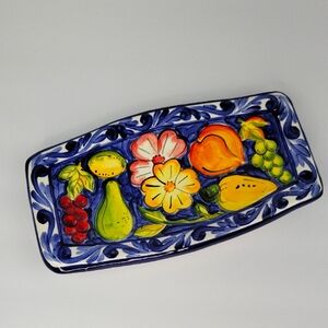 Novica "Abundance" Hand Painted Spoon Rest/ Serving Tray